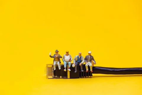 Team of technicians having a break. Technology concept Stock Photos