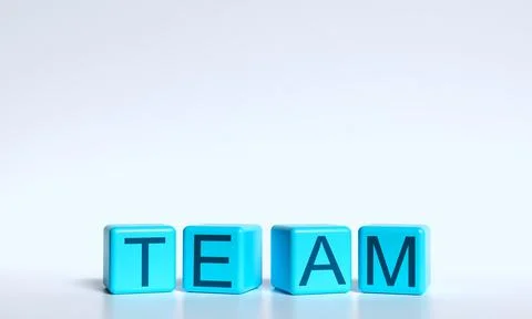 Team text font cube block square copy space empty blank teamwork success bu.. Stock Illustration