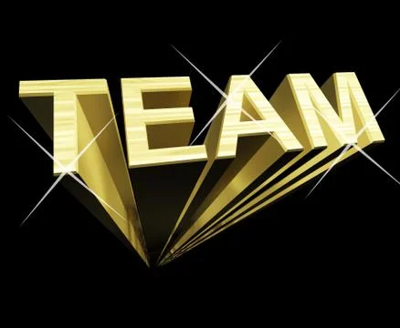 Team text in gold and 3d as symbol for teamwork and partenership Stockillustratie