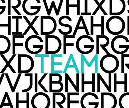 Team in text Stock Illustration