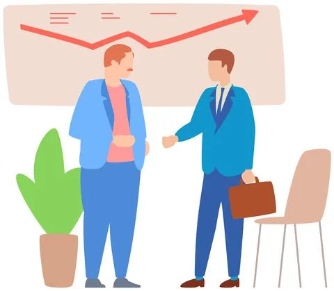 Team thinking and brainstorming. Analytics of company information. Colleagues at Stock Illustration