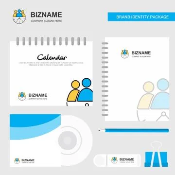 Team on time Logo, Calendar Template, CD Cover, Diary and USB Brand Stationar 스톡 일러스트