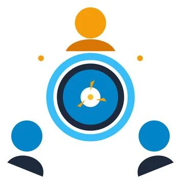 Team Time Management Vector Illustration Collaboration And Productivity Ico.. 스톡 일러스트