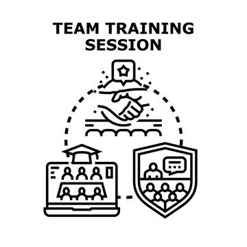 Team training session representing collaborative learning and business succes Stock Illustration