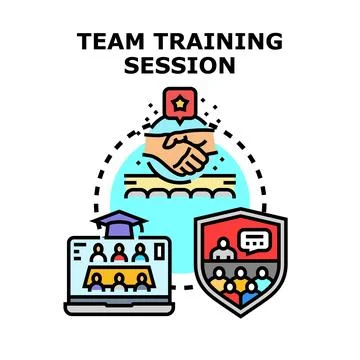 Team training session representing collaborative learning and business succes Stock Illustration