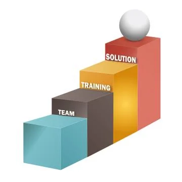 Team, training, solution stairs, 3d vector Illustrazione stock