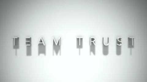 Team Trust 3D title animation with shadows on a white background Stock Footage 296688712