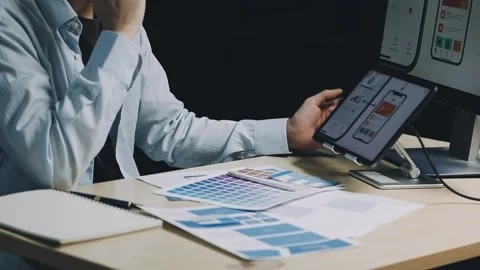 Team of UI UX web designer are working together to develop mobile responsiv.. Stock Footage 312243710