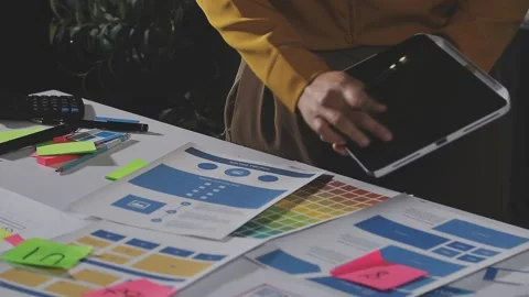 Team of UI UX web designer are working together to develop mobile responsiv.. Stock Footage 313584493