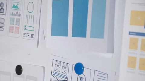 Team of UI UX web designer are working together to develop mobile responsiv.. Stock Footage 313584597
