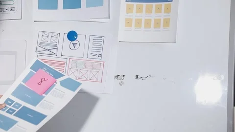 Team of UI UX web designer are working together to develop mobile responsiv.. Stock Footage 313584603