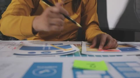 Team of UI UX web designer are working together to develop mobile responsiv.. Stock Footage 313585131