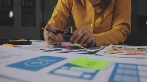 Team of UI UX web designer are working together to develop mobile responsiv.. Stock Footage 313585139