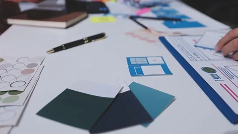 Team of UI UX web designer are working together to develop mobile responsiv.. Stock Footage 326302852