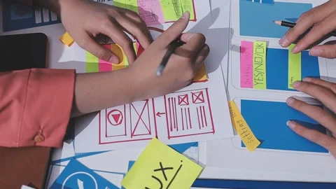 Team of UI UX web designer are working together to develop mobile responsiv.. 動画素材 326303168