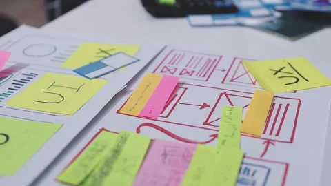 Team of UI UX web designer are working together to develop mobile responsiv.. Stock Footage 326303886