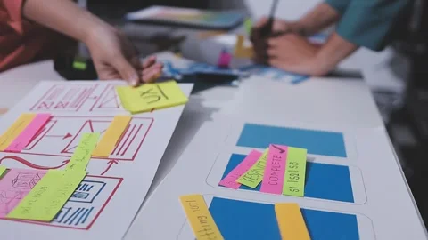 Team of UI UX web designer are working together to develop mobile responsiv.. Stock Footage 326303896