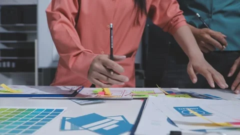 Team of UI UX web designer are working together to develop mobile responsiv.. Stock Footage 328848846