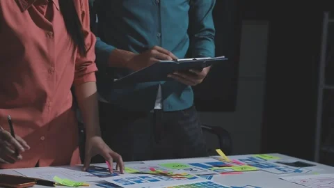 Team of UI UX web designer are working together to develop mobile responsiv.. Stock Footage 328848851