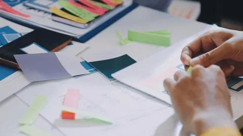 Team of UI UX web designer are working together to develop mobile responsiv.. Stock Footage 330333949