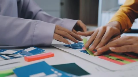 Team of UI UX web designer are working together to develop mobile responsiv.. Stock Footage 330333966