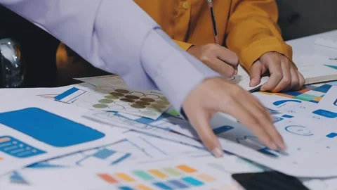 Team of UI UX web designer are working together to develop mobile responsiv.. Stock Footage 336485903
