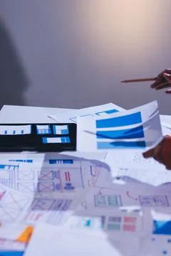 Team of UI UX web designer are working together to develop mobile responsiv.. 스톡 사진