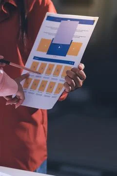 Team of UI UX web designer are working together to develop mobile responsiv.. 스톡 사진