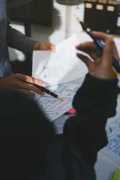 Team of UI UX web designer are working together to develop mobile responsiv.. Foto stock