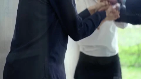 Team unity - business hand stack. Close-up of a diverse team stacking hands Stock Footage 277973597