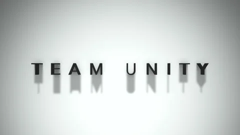 Team unity dynamic title matte black writing with a white base layer 動画素材 301837645