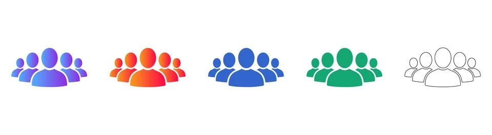 Team User Group Icons Stock Illustration