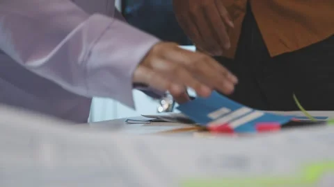 Team of uxui designers pointing at computer screen, discussing new mobile a.. Stock Footage 329540967