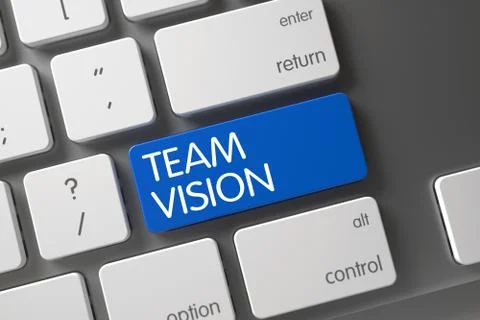 Team Vision CloseUp of Keyboard. 3D Render. Stock Illustration