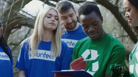 Team of volunteers during work Stock Footage 88759658