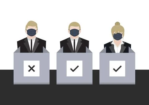 Team voter at polling station vector ep27 Stock Illustration