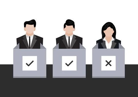 Team voter at polling station vector ep35 Stock Illustration