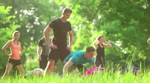 Team winning warm up excercise Stock Footage 59111605
