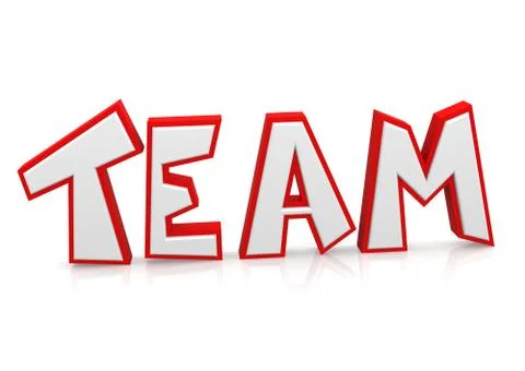 Team word with reflection ground Stock Illustration