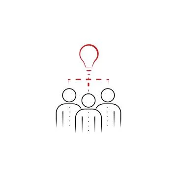 Team work 2 colored hand drawn icon. Team colored element illustration. Outline Stock Illustration