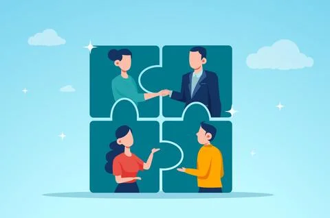 Team work and business problem solving Stock Illustration
