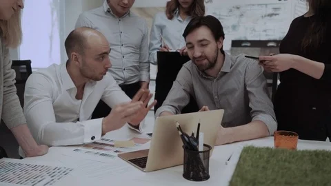 Team Work and Discussions At The Office Stock Footage 84730686