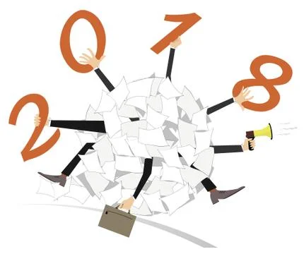 Team work and New Year concept illustration Stock Illustration