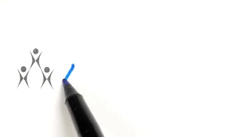 Team Work Animated Sketch 4K Stock Footage 70064355