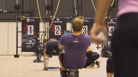 Team work: the athletes are rowing and pushing-ups Vídeo Stock 58031730
