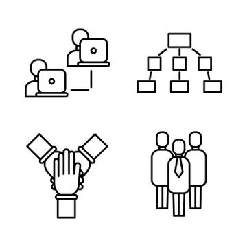 Team work best icon line set. Business people line icons Stockillustratie