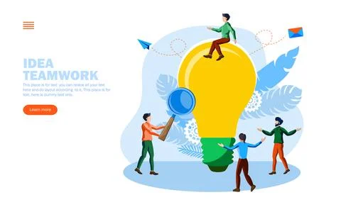 Team work for building, creating idea, work vector illustration concept Illustrazione stock
