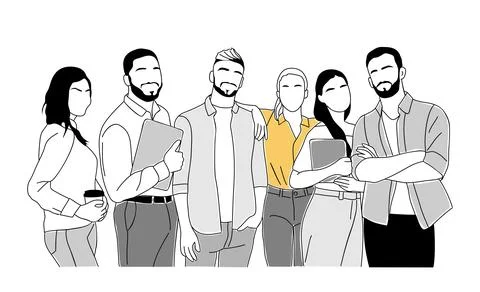 Team work business concept vector art illustration Stock Illustration