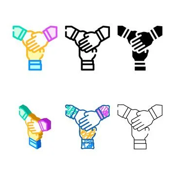 Team work color diversity icon vector Stock Illustration