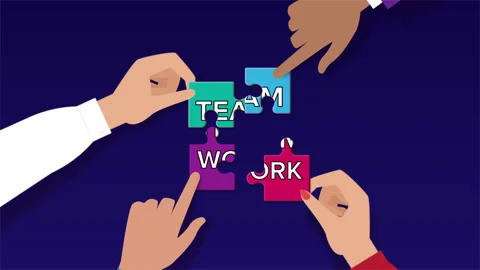 Team work concept. Business, teamwork. connecting matching jigsaw puzzle Stock Footage 145000504